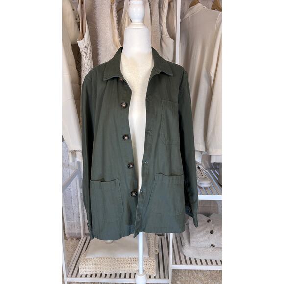 Route 66 Women's Size XL Olive Green Twill Utility Button Up Shirt #0093 - Picture 5 of 8